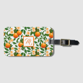 Stijlvolle Citrus Blossom Monogrammed Bagagelabel