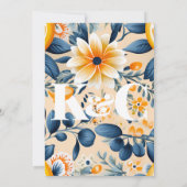 Stijlvolle Citrus en Blush Roze Bruiloft Kaart (Achterkant)