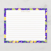 Stijlvolle Citrus Lemon Botanical Blue Recipe Kaar (Achterkant)