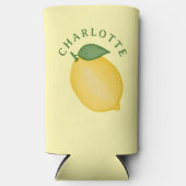Stijlvolle Citrus Lemon Yellow Summer Monogram Seltzer Blikjeskoeler (Voorkant)