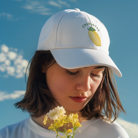 Stijlvolle Citrus Lemon Yellow Summer Monogram Trucker Pet