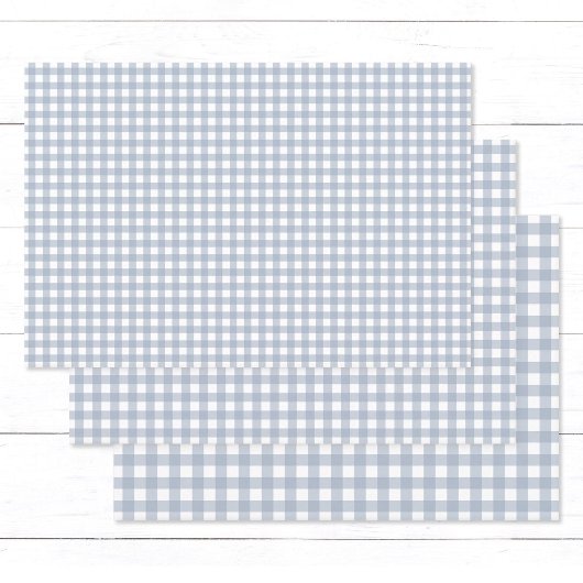Stijlvolle Classic Dusty Blue Gingham Check Patter Inpakpapier Vel
