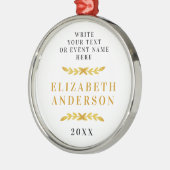 Stijlvolle Classic Gold Wreath Afstudeerder Succes Metalen Ornament (Links)