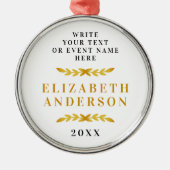 Stijlvolle Classic Gold Wreath Afstudeerder Succes Metalen Ornament (Voorkant)