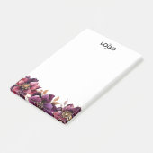 Stijlvolle Classic Paarse Gouden Bloemen Logo Post-it® Notes (Schuin)