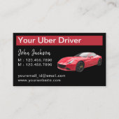Stijlvolle Classy Luxe Rode Auto Service Uber QR C Visitekaartje (Voorkant)