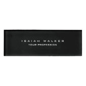 Stijlvolle Classy Plain Unieke Speciale Zwart & Wi Naambadge (Voorkant)