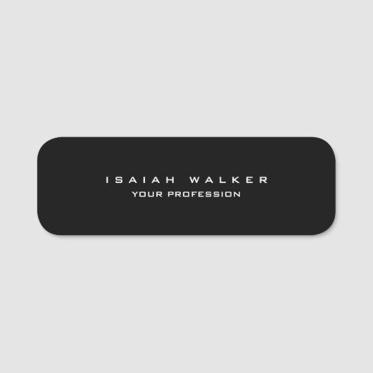 Stijlvolle Classy Plain Unieke Speciale Zwart & Wi Naamplaatje (Voorkant)