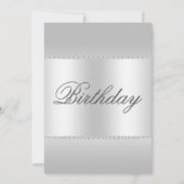 Stijlvolle Classy Silver & Pareltjes Verjaardag Kaart (Voorkant)