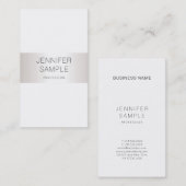 Stijlvolle Clean Silver Design Professional Plain Visitekaartje (Voorkant / Achterkant)