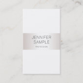 Stijlvolle Clean Silver Design Professional Plain Visitekaartje (Voorkant)