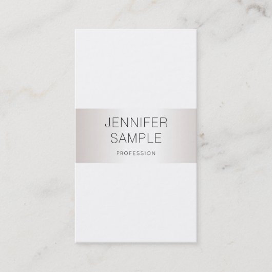 Stijlvolle Clean Silver Design Professional Plain Visitekaartje (Voorkant)