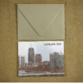 Stijlvolle Cleveland Ohio Skyline Uitzicht Briefkaart