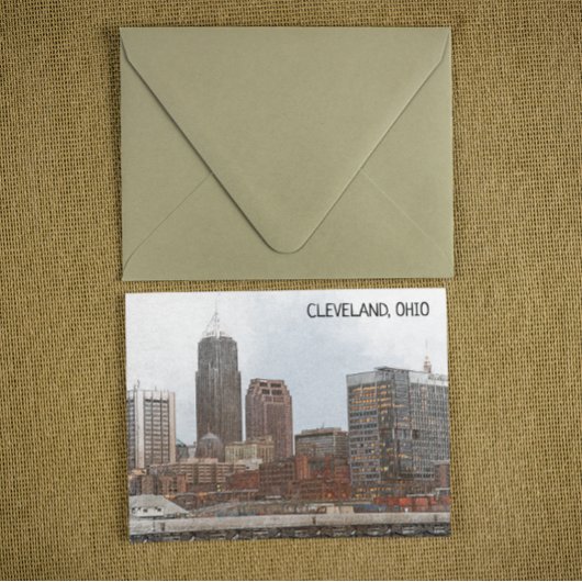 Stijlvolle Cleveland Ohio Skyline Uitzicht Briefkaart