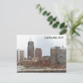 Stijlvolle Cleveland Ohio Skyline Uitzicht Briefkaart (Staand voorkant)