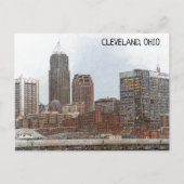 Stijlvolle Cleveland Ohio Skyline Uitzicht Briefkaart (Voorkant)