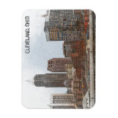 Stijlvolle Cleveland Ohio Skyline Uitzicht Magneet (Verticaal)