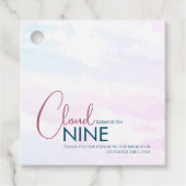 Stijlvolle Cloud Nine Blauwe Bruidsdouche Dankje Bedankjes Labels (Voorkant)