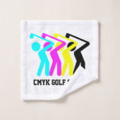 Stijlvolle CMYK Golfende Golf Bad Handdoek (Wasdoekje)