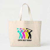 Stijlvolle CMYK Golfer Grote Tote Bag (Voorkant)