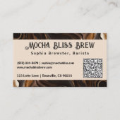 Stijlvolle Coffee Lover QR Code Visitekaartje Desi (Voorkant)