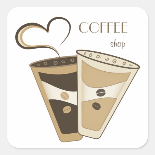 Stijlvolle Coffee Shop Sticker (Voorkant)