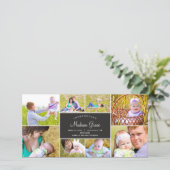 Stijlvolle Collage Geboorteaankondiging - Houtskoo Aankondiging (Staand voorkant)