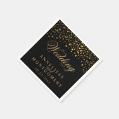 Stijlvolle Confetti gouden Stippen op zwart - trou Servet (Hoek)