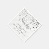 Stijlvolle Confetti Silver Stippen Onze trouwdag Servetten (Hoek)