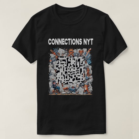 Stijlvolle Connections NYT Design Zwart T-shirt (Design voorkant)