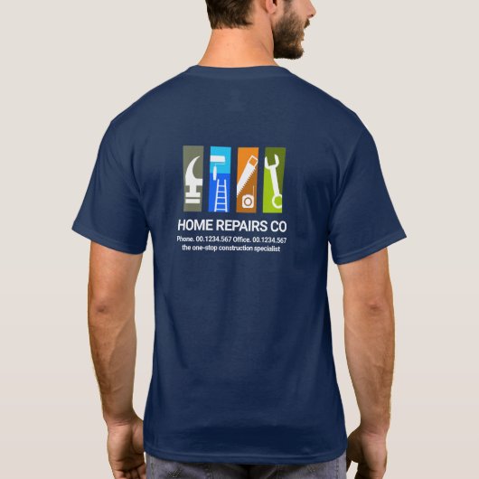 Stijlvolle constructie Handyman Tools T-shirt (Achterkant)