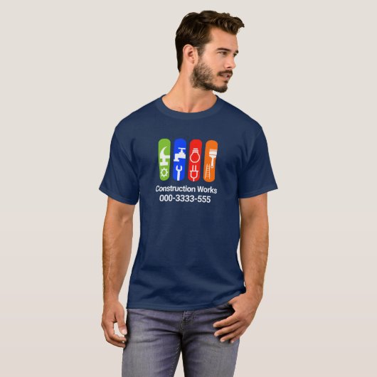 Stijlvolle constructie Handyman Tools Tab T-shirt (Voorkant volledig)