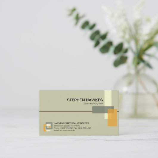 Stijlvolle constructiepillars Engineering Visitekaartje (Staand voorkant)