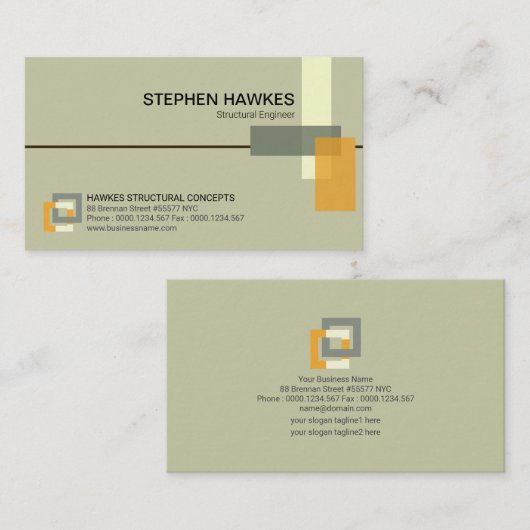 Stijlvolle constructiepillars Engineering Visitekaartje (Voorkant / Achterkant)
