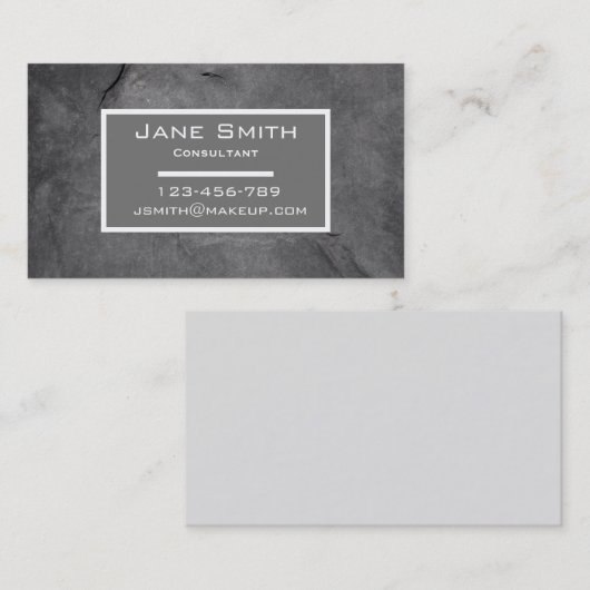 Stijlvolle consultant met grijze leisteen visitekaartje (Voorkant / Achterkant)