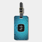 Stijlvolle Cool Blue waterdruppels Bagagelabel (Voorkant verticaal)