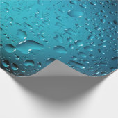 Stijlvolle Cool Blue waterdruppels Cadeaupapier (Hoek)