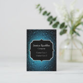 Stijlvolle Cool Blue waterdruppels met Monogram Visitekaartje (Staand voorkant)