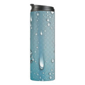 Stijlvolle Cool Blue waterdruppels Monogram A Lett Thermosbeker (Geroteerd rechts)