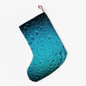 Stijlvolle Cool Blue waterdruppels Monogram Kleine Kerstsok (Achterkant (Hangend))