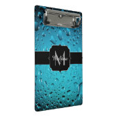 Stijlvolle Cool Blue waterdruppels Monogram Mini Klembord (Schuin)