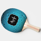 Stijlvolle Cool Blue waterdruppels Monogram Tafeltennisbatje (Zijkant)