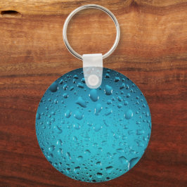 Stijlvolle Cool Blue waterdruppels Sleutelhanger