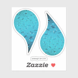Stijlvolle Cool Blue waterdruppels Sticker