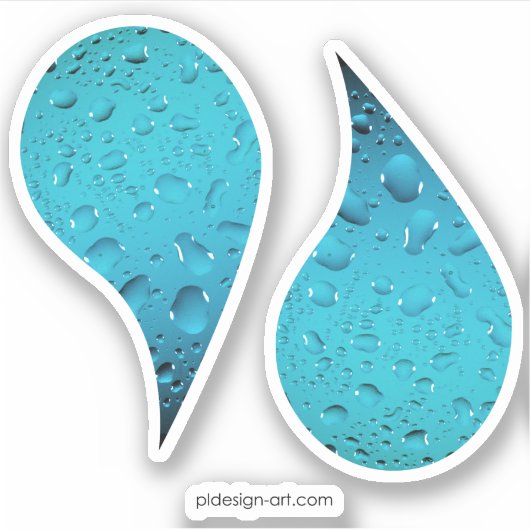 Stijlvolle Cool Blue waterdruppels Sticker (Voorkant)