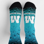 Stijlvolle Cool Blue waterdruppels Swim Coach Mono Sokken (Top)