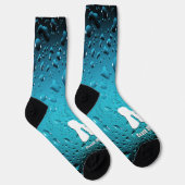 Stijlvolle Cool Blue waterdruppels Swim Coach Mono Sokken (Rechts)