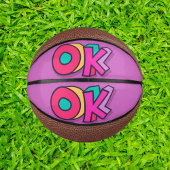 Stijlvolle Cool Kleurrijke "OK" Bold Paarse Sport Basketbal