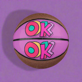 Stijlvolle Cool Kleurrijke "OK" Bold Paarse Sport Basketbal