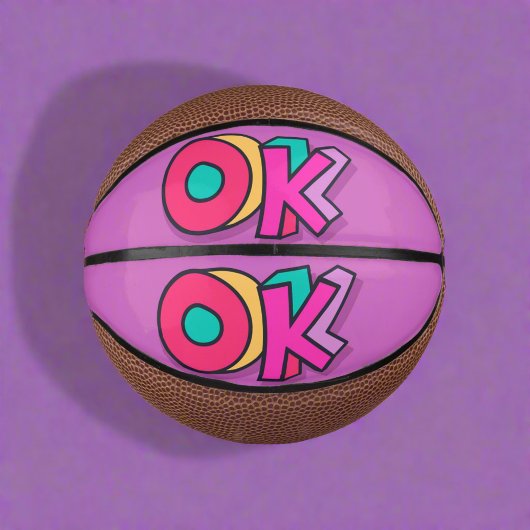Stijlvolle Cool Kleurrijke "OK" Bold Paarse Sport Basketbal